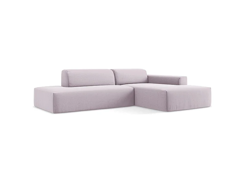3-Sitzer Modulares Ecksofa - Ecke Links - Samt - Lavendel - KELI