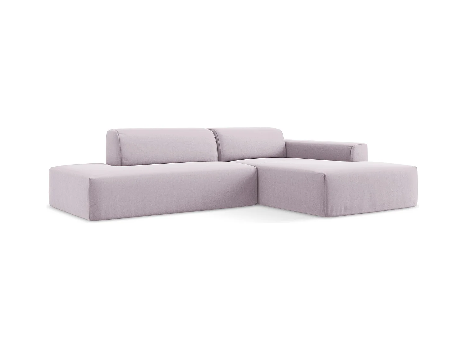 Canapé d'angle 3 places modulaire gauche en velours - lavande - KELI