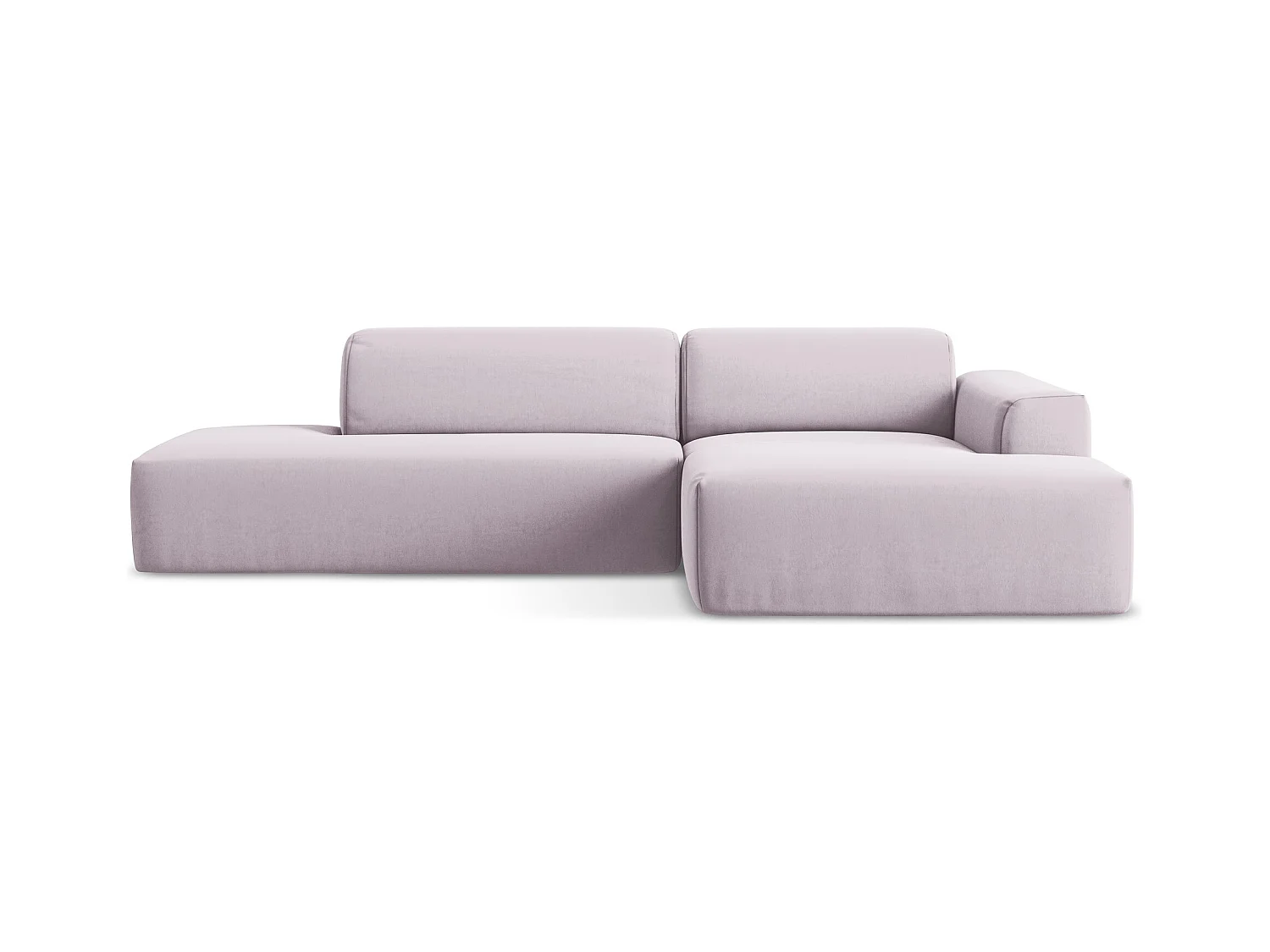 Canapé d'angle 3 places modulaire gauche en velours - lavande - KELI