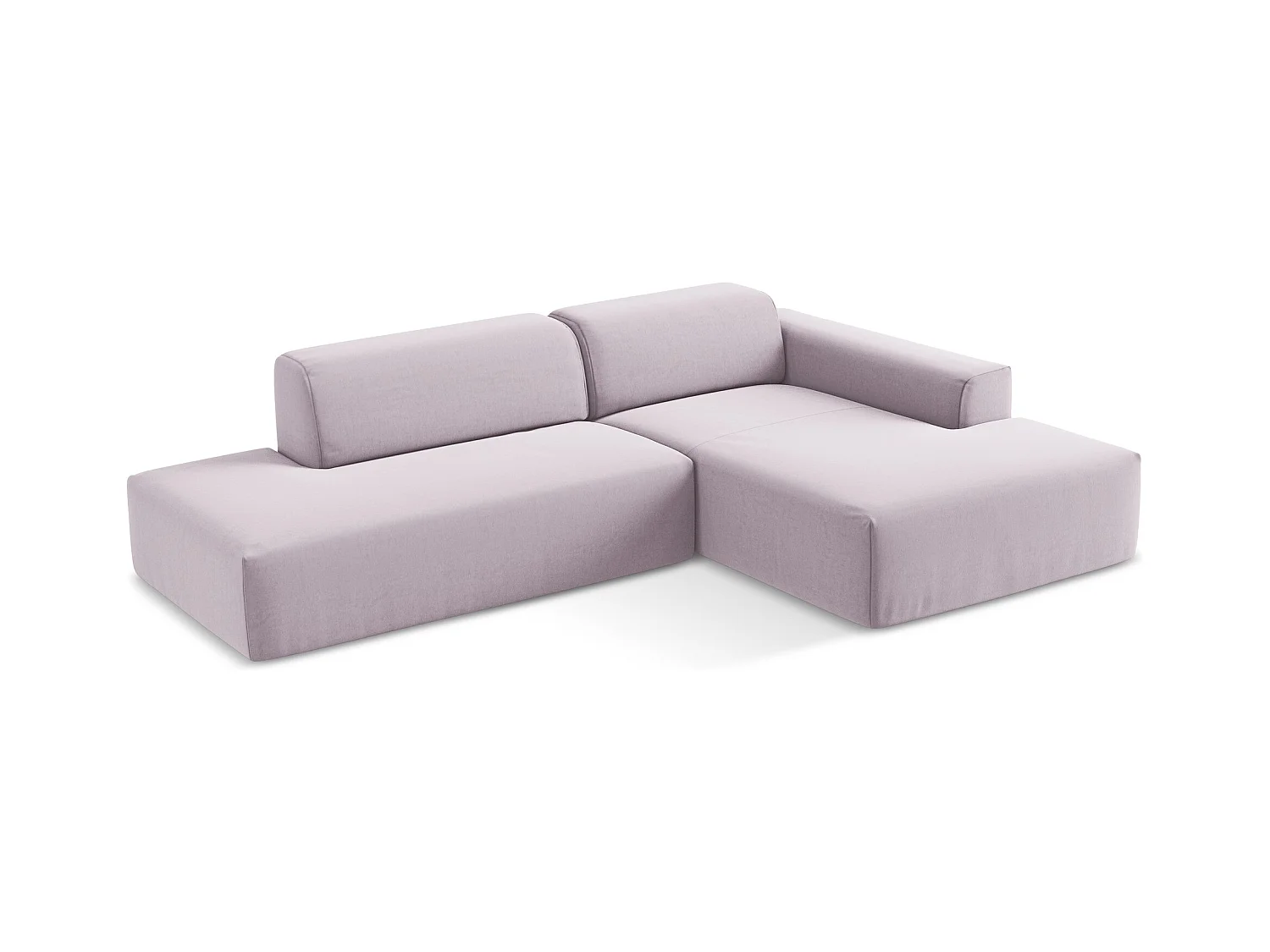 Canapé d'angle 3 places modulaire gauche en velours - lavande - KELI