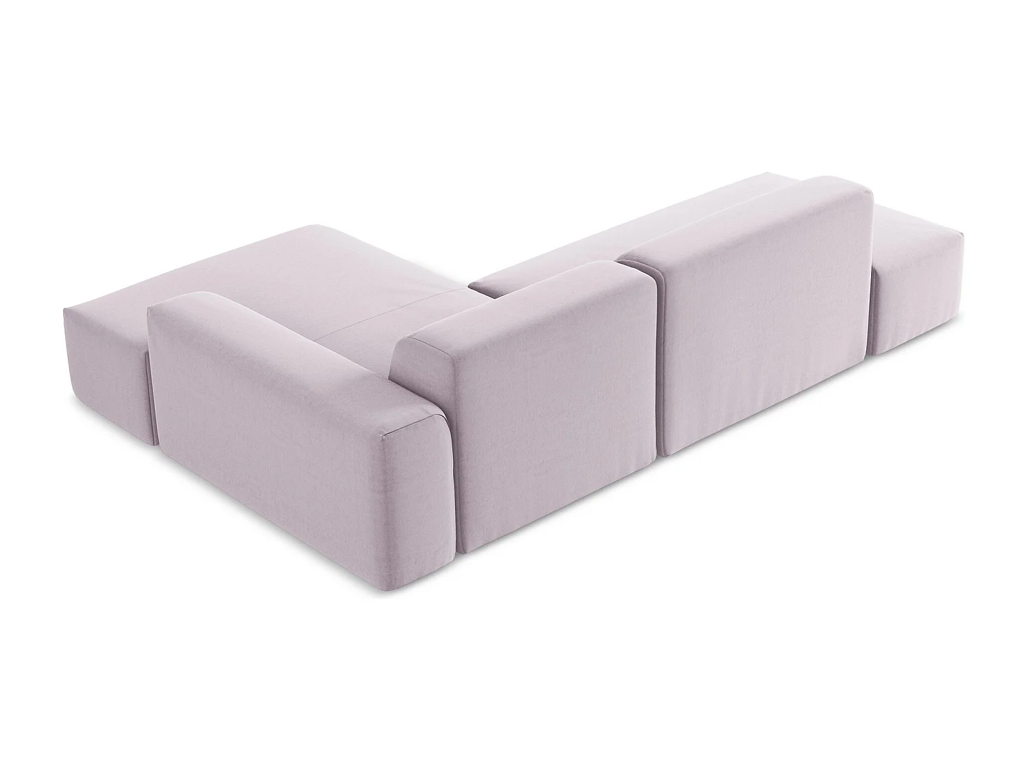 Canapé d'angle 3 places modulaire gauche en velours - lavande - KELI