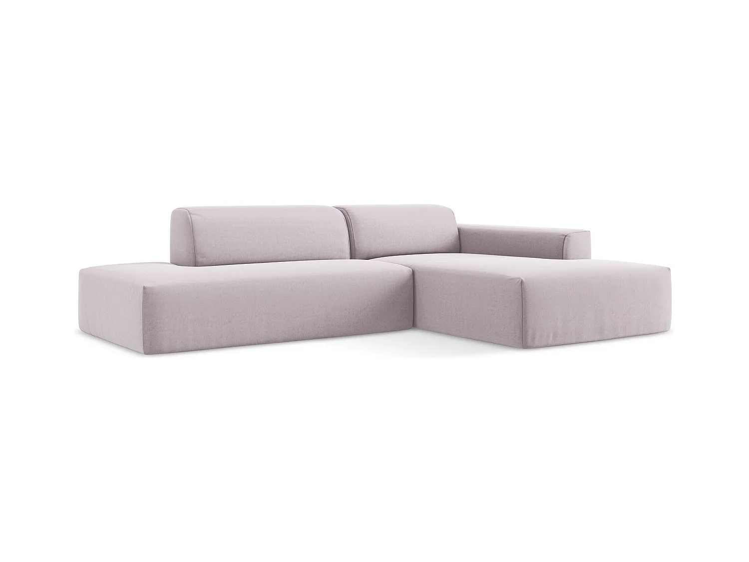 3-Sitzer Modulares Ecksofa - Ecke Links - Samt - Lavendel - KELI