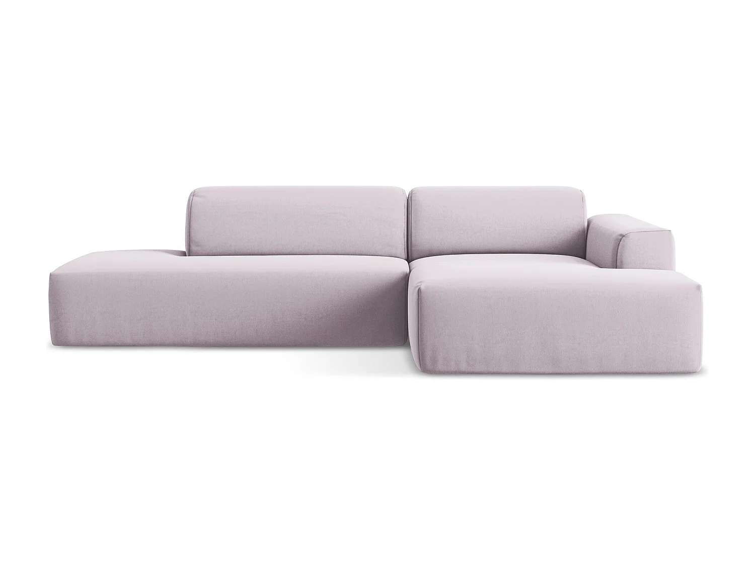 Canapé d'angle 3 places modulaire gauche en velours - lavande - KELI