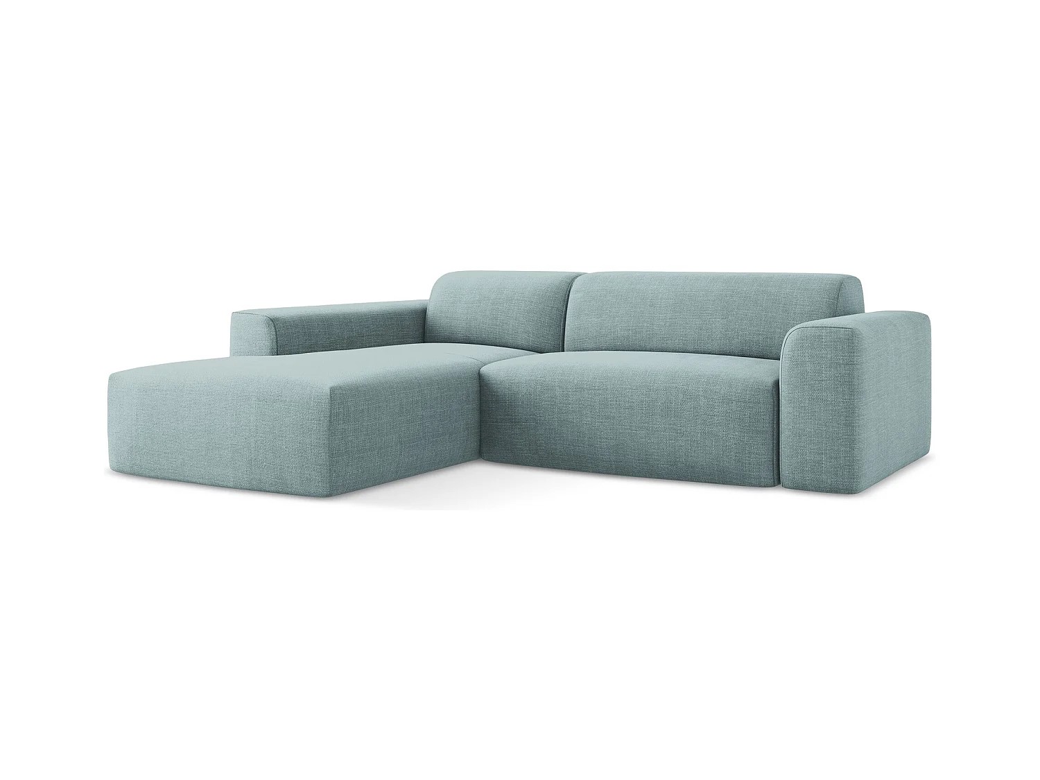 3-Sitzer Modulares Ecksofa - Ecke Links - Strukturstoff - Jeans - KELI