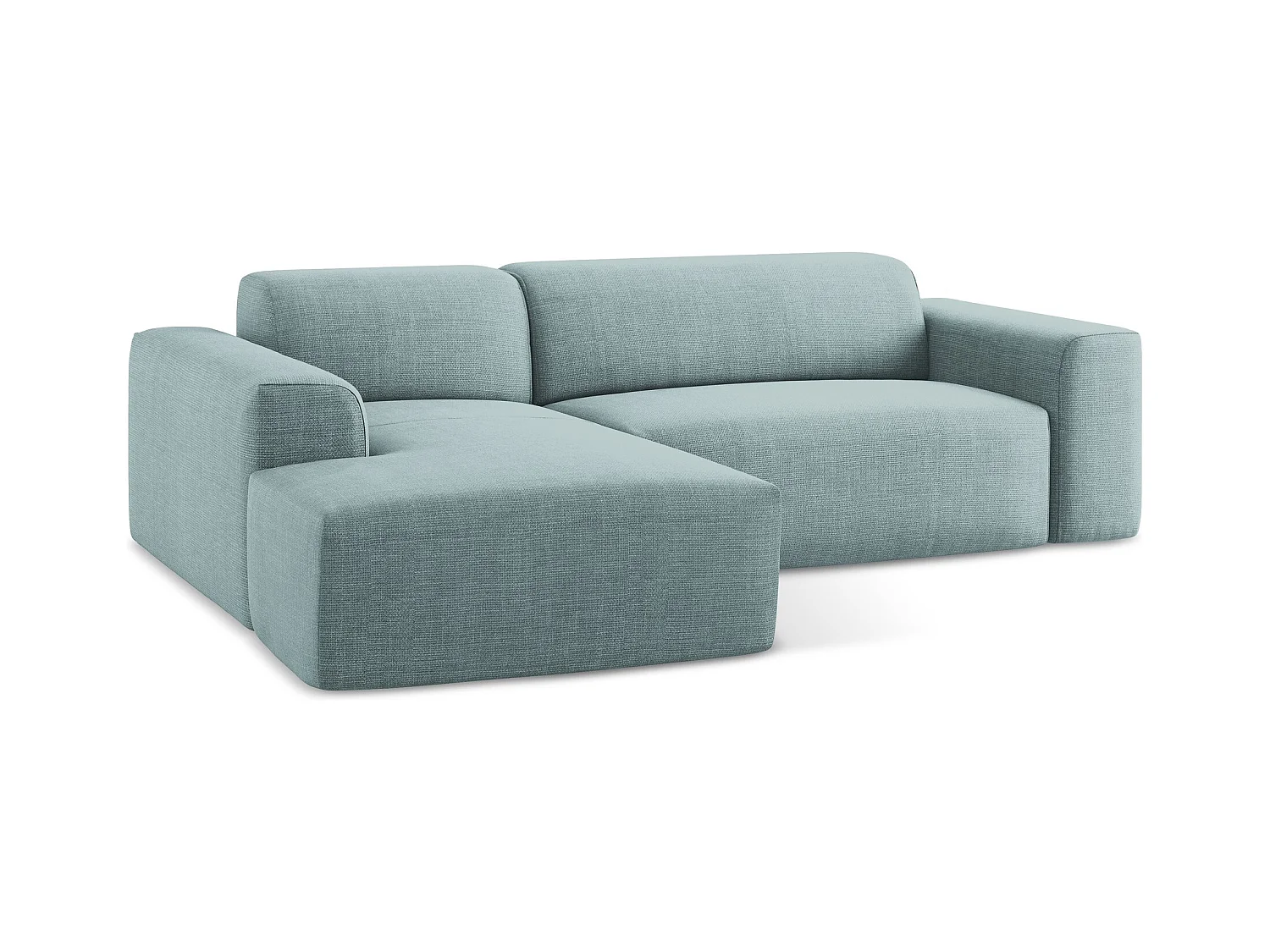 3-Sitzer Modulares Ecksofa - Ecke Links - Strukturstoff - Jeans - KELI