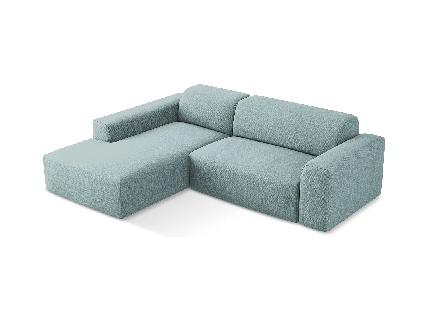 3-Sitzer Modulares Ecksofa - Ecke Links - Strukturstoff - Jeans - KELI