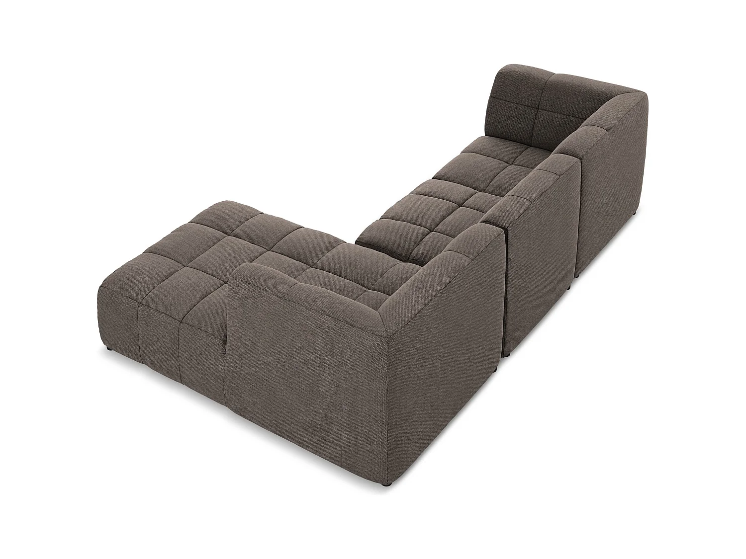 Modulaire hoekbank rechts van chocolade bouclé - ALOHA