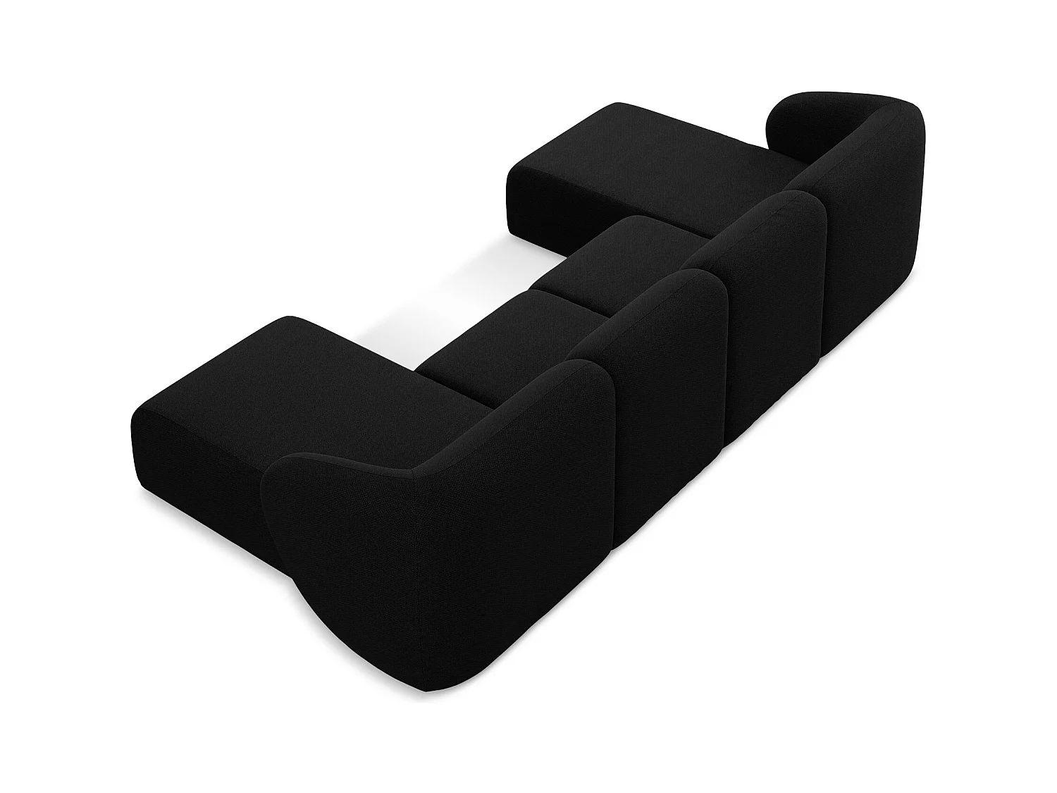 Große Wohnlandschaft - - Bouclé - Schwarz - LANI