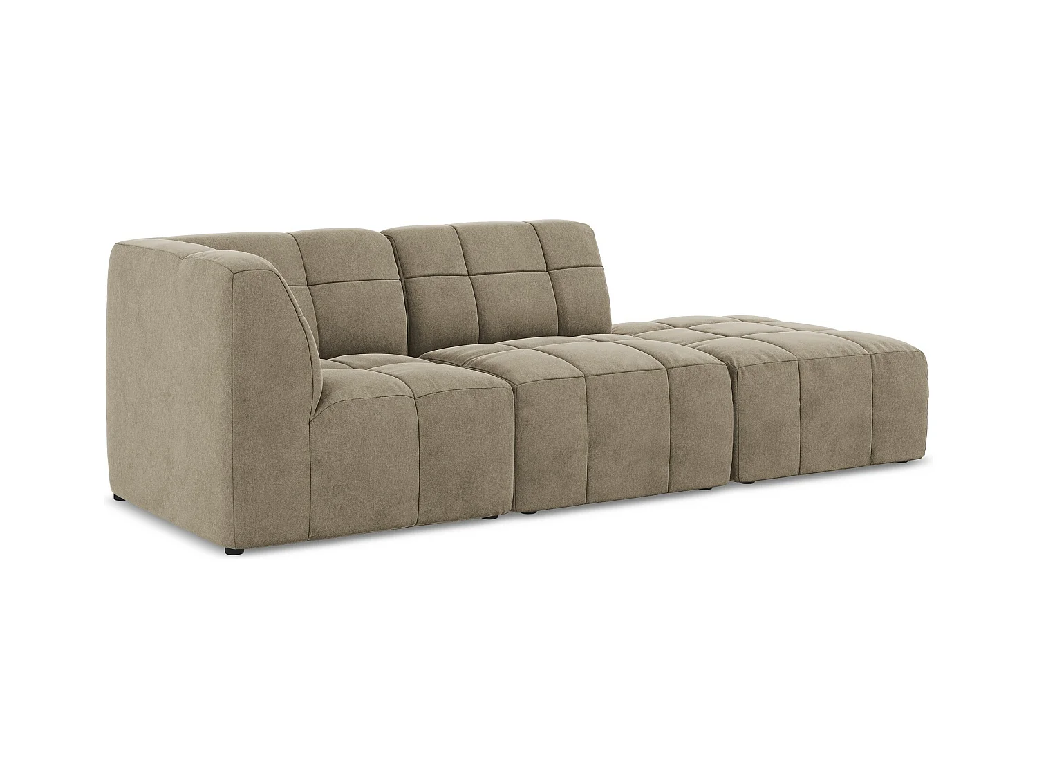 3-Sitzer Modulares Ecksofa - Ecke Rechts - Samt - Beige - ALOHA