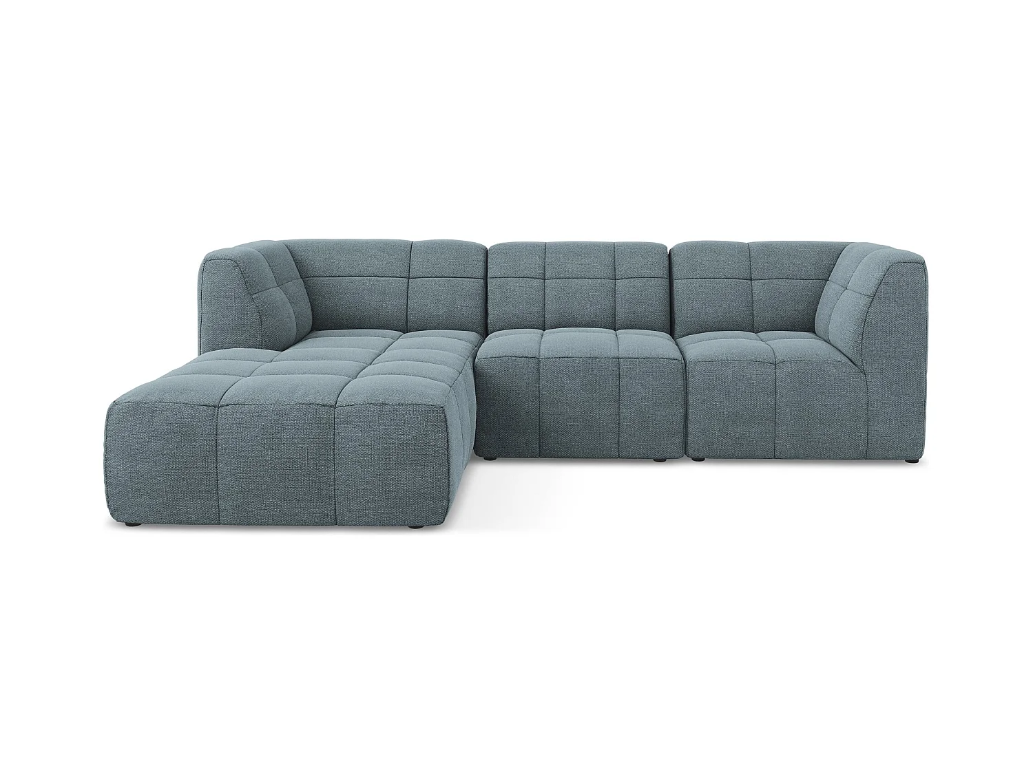3-Sitzer Modulares Ecksofa - Ecke Links - Bouclé - Jeans - ALOHA