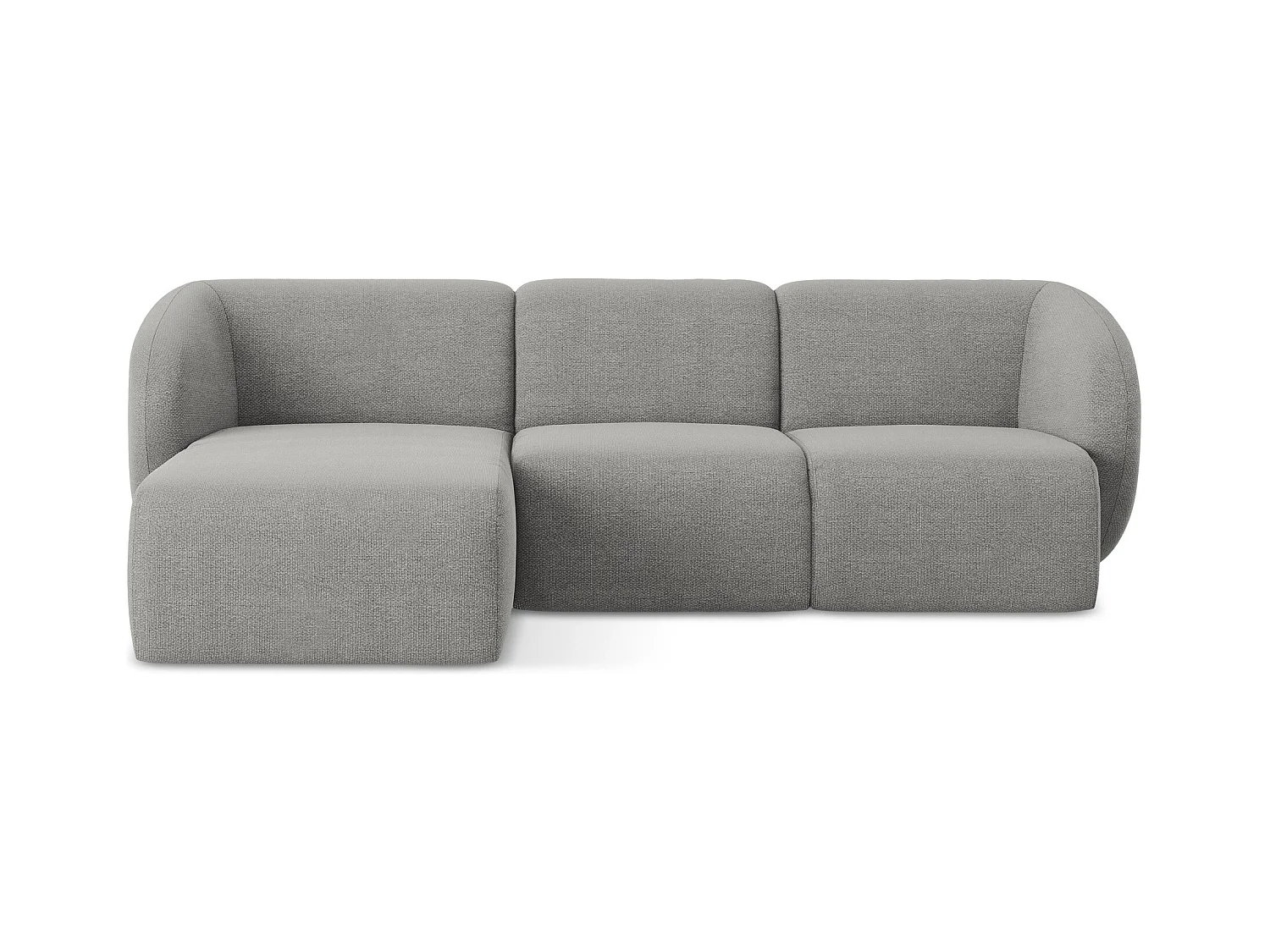 Modulaire hoekbank links van lichtgrijs bouclé - LANI