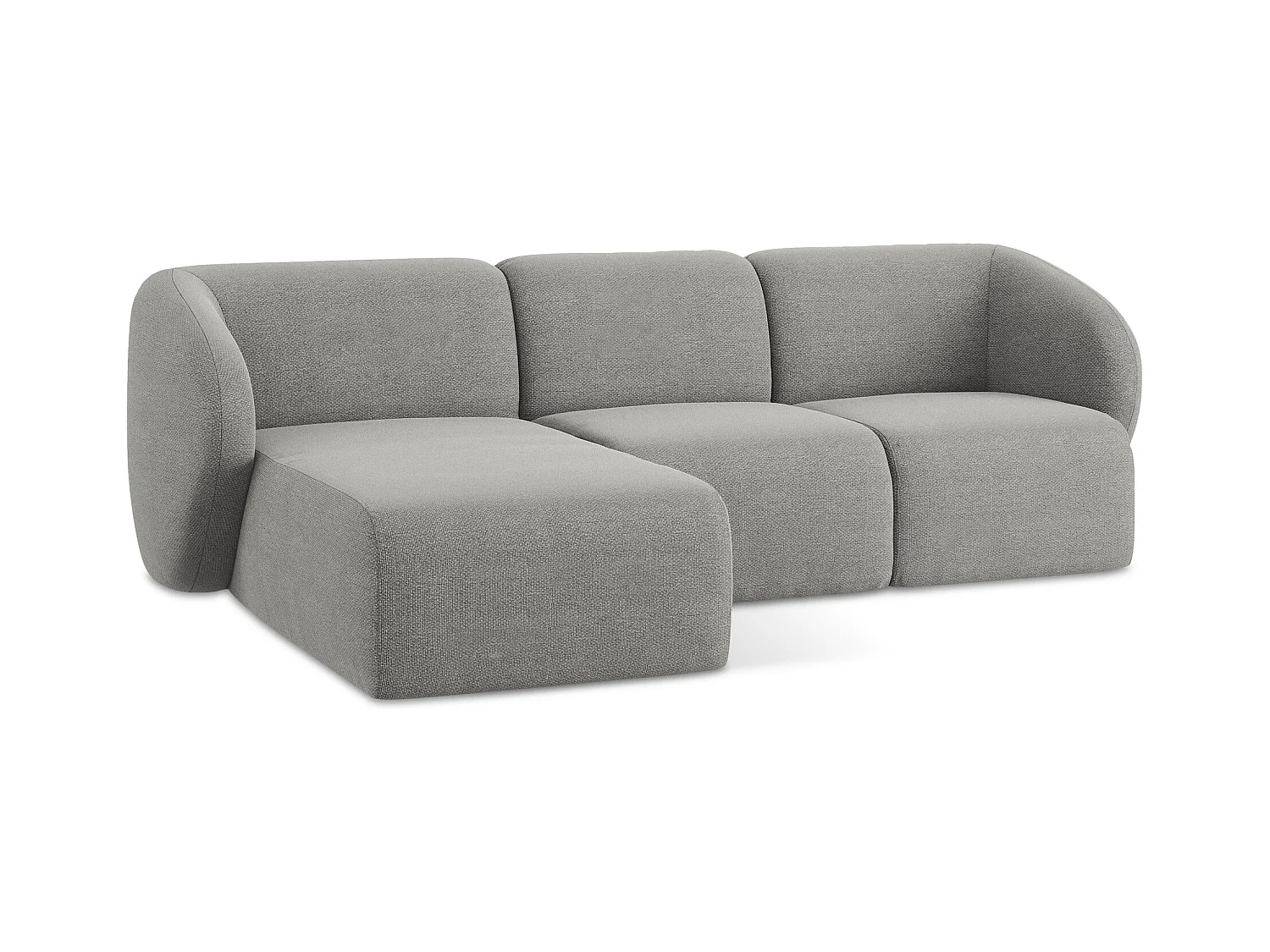 Modulaire hoekbank links van lichtgrijs bouclé - LANI