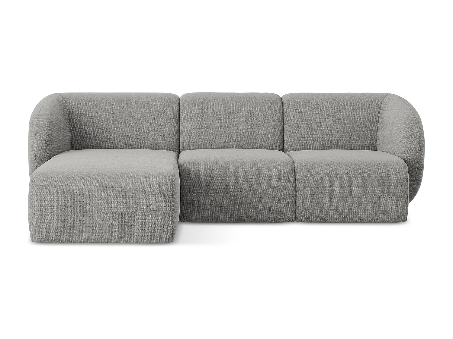 3-Sitzer Modulares Ecksofa - Ecke Links - Bouclé - Hellgrau - LANI