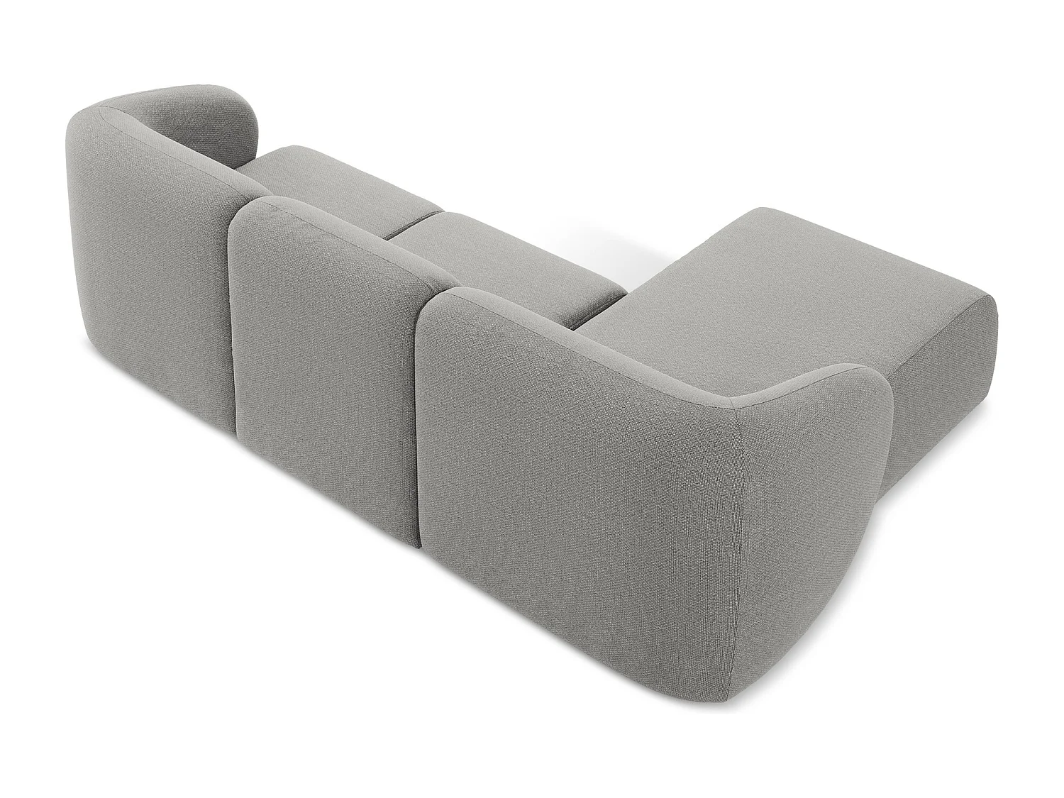 3-Sitzer Modulares Ecksofa - Ecke Links - Bouclé - Hellgrau - LANI