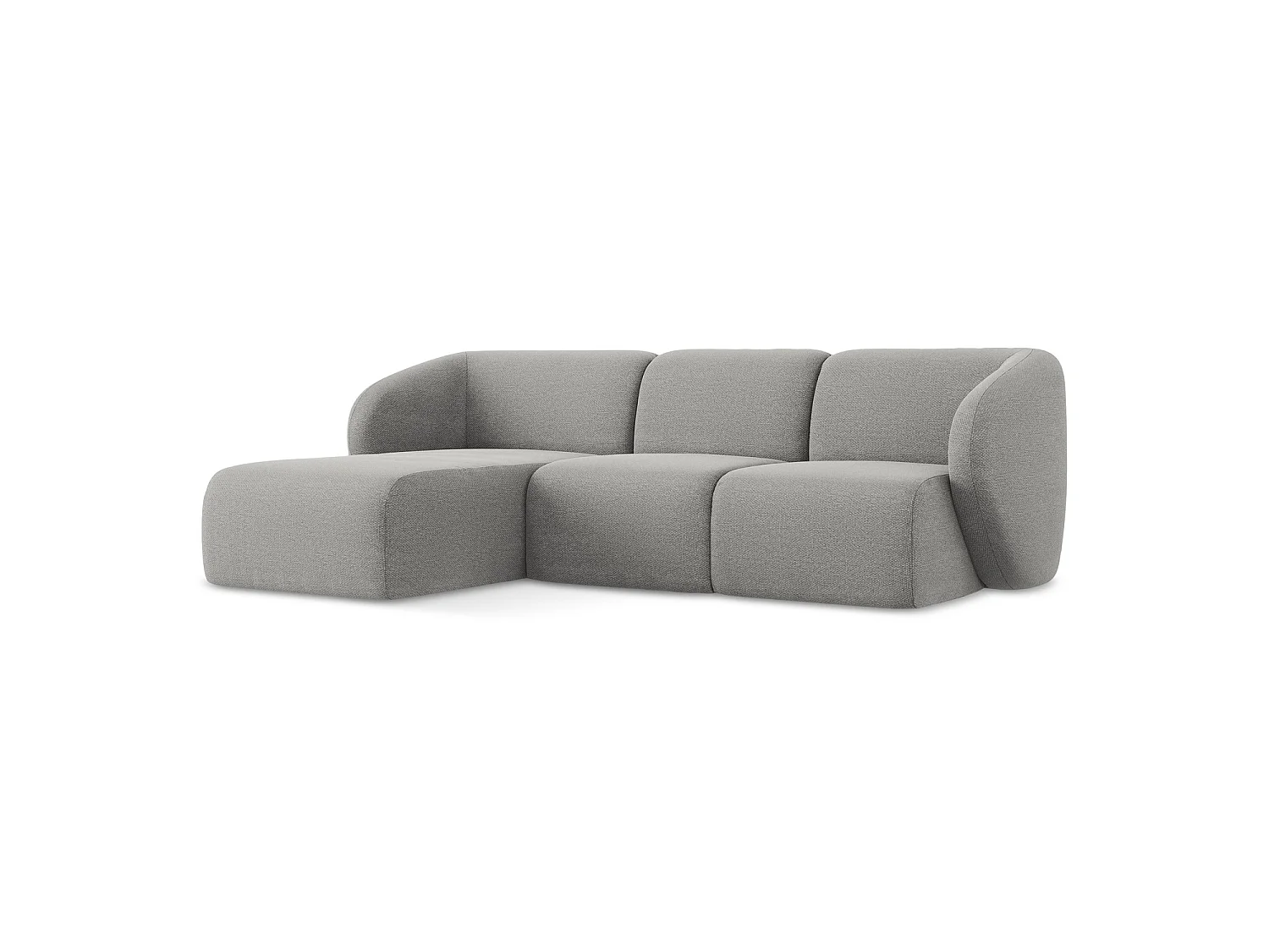 3-Sitzer Modulares Ecksofa - Ecke Links - Bouclé - Hellgrau - CERVO
