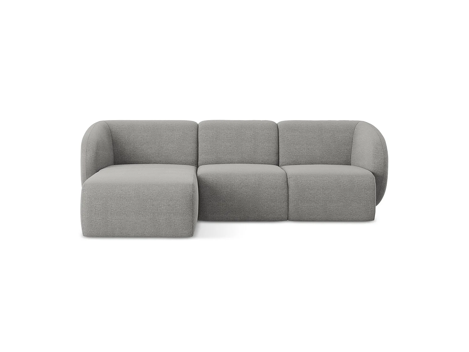 3-Sitzer Modulares Ecksofa - Ecke Links - Bouclé - Hellgrau - CERVO