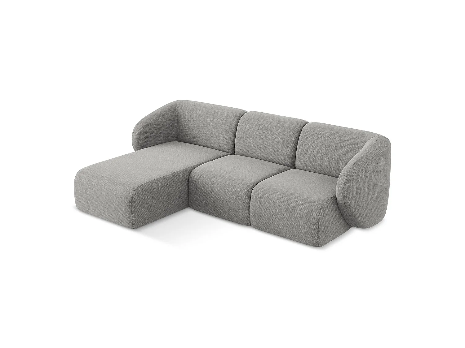 3-Sitzer Modulares Ecksofa - Ecke Links - Bouclé - Hellgrau - CERVO