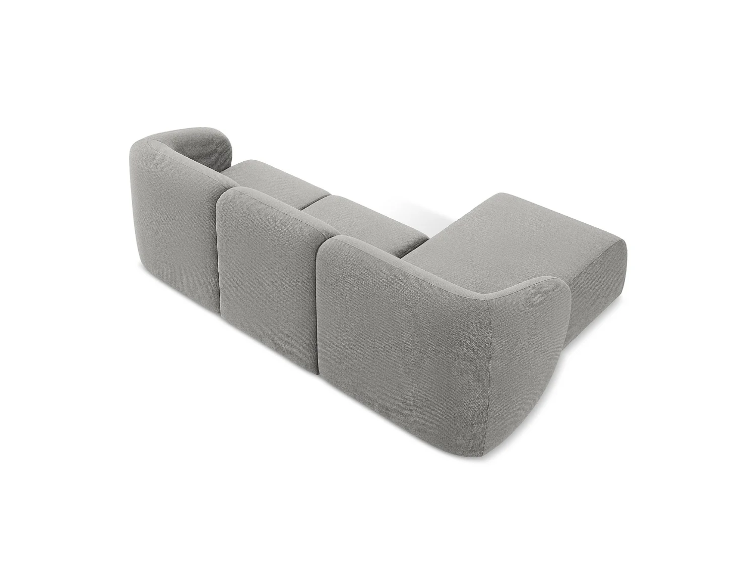 3-Sitzer Modulares Ecksofa - Ecke Links - Bouclé - Hellgrau - CERVO