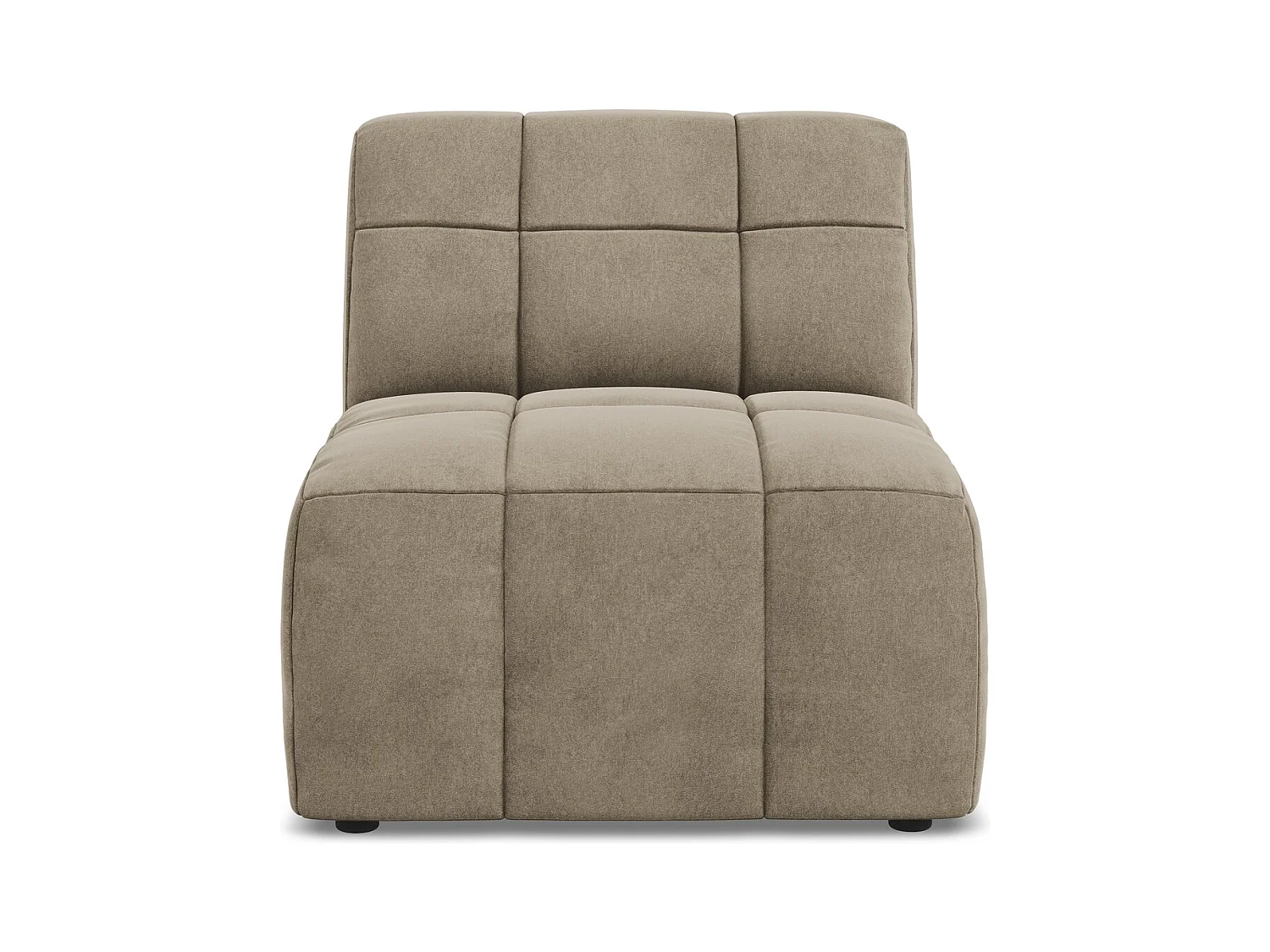Fauteuil pour canapé modulable en velours - beige - ALOHA
