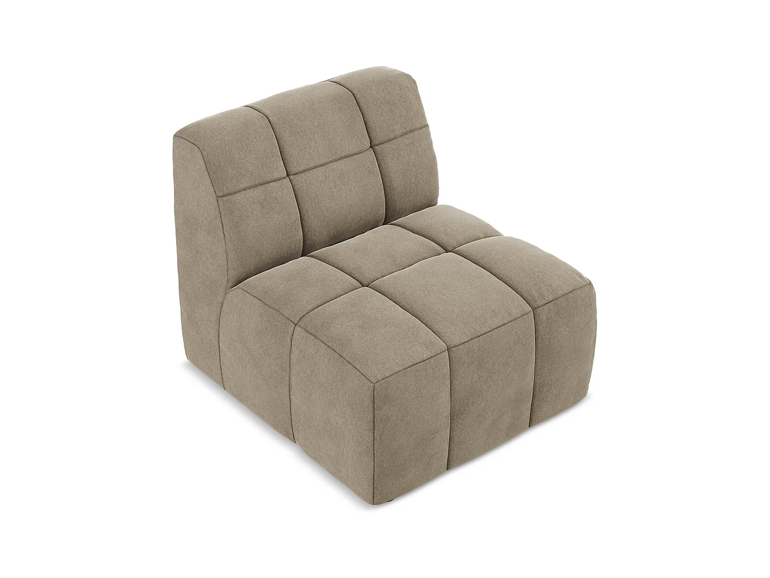 Fauteuil pour canapé modulable en velours - beige - ALOHA