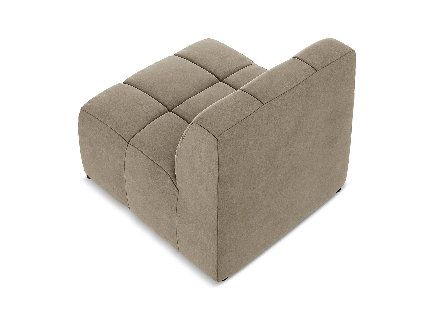 Fauteuil pour canapé modulable en velours - beige - ALOHA