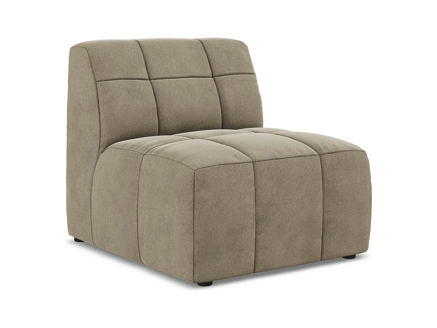 Fauteuil pour canapé modulable en velours - beige - ALOHA