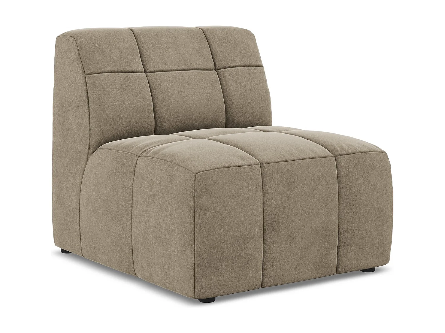 Fauteuil pour canapé modulable en velours - beige - ALOHA