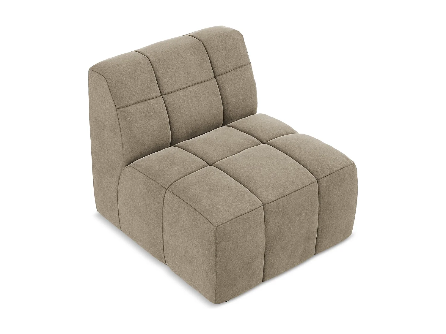 Fauteuil pour canapé modulable en velours - beige - ALOHA