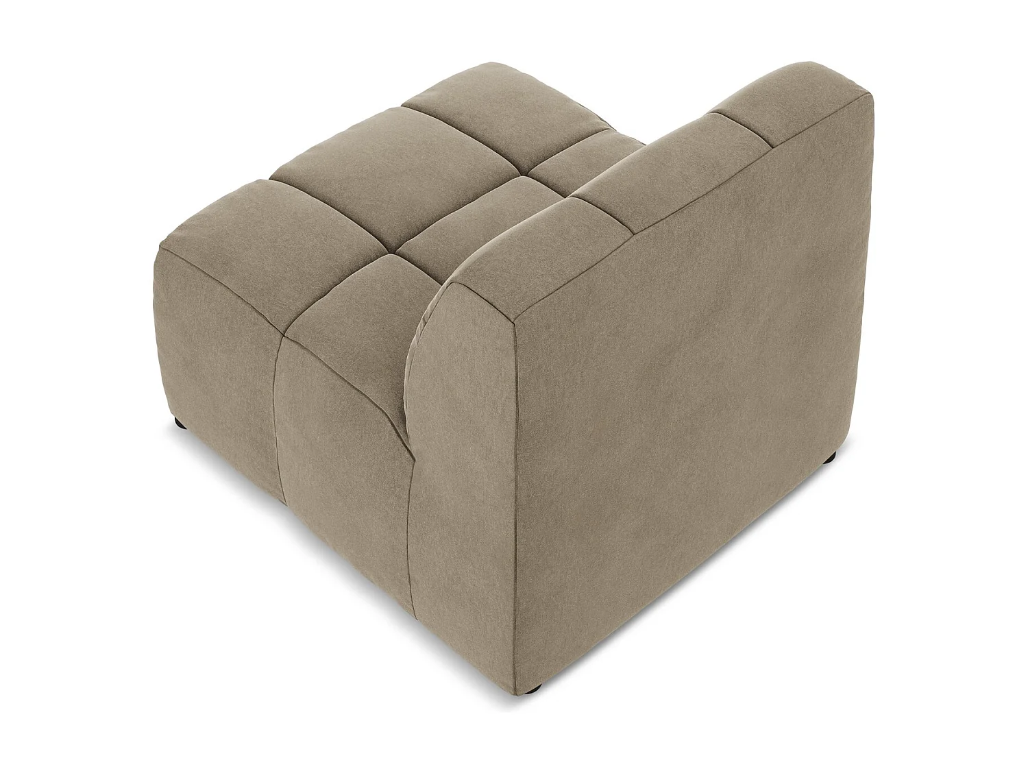 Fauteuil pour canapé modulable en velours - beige - ALOHA