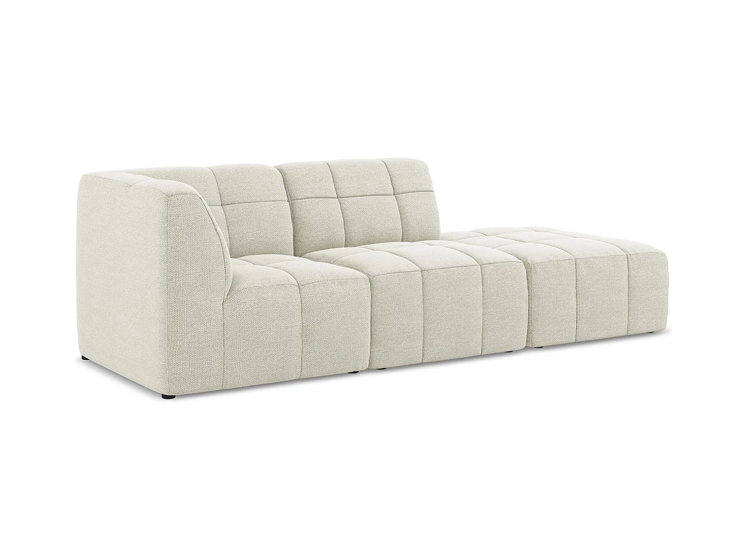 Modulaire hoekbank rechts van zand bouclé - ALOHA