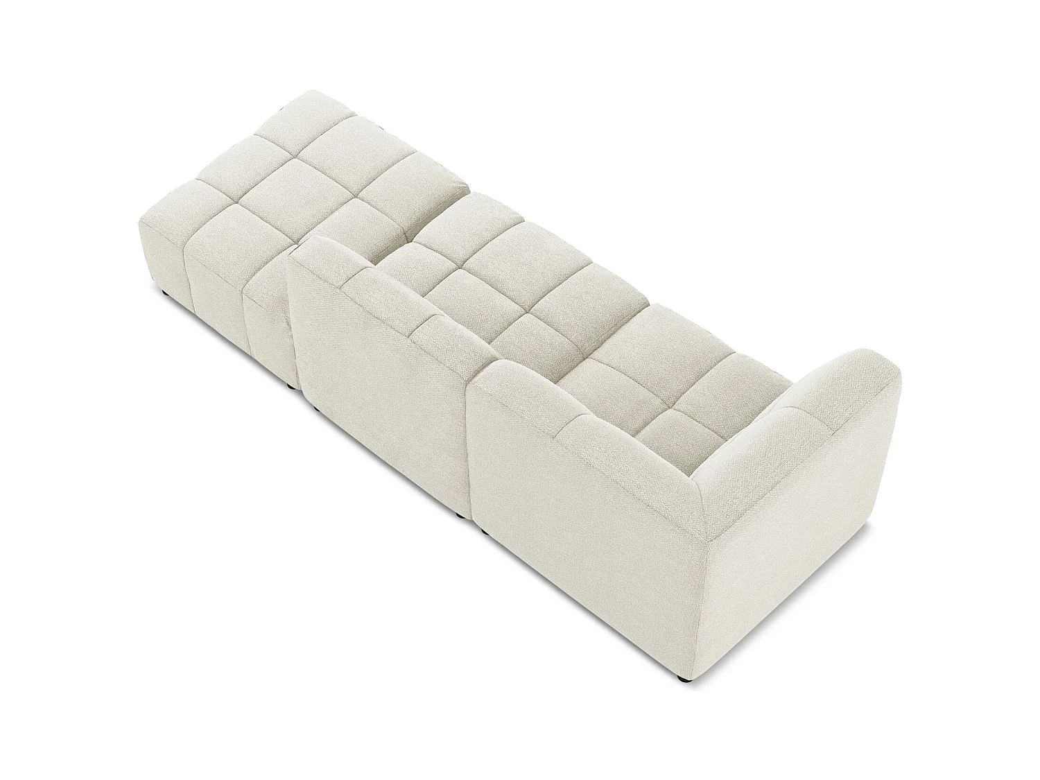 Modulaire hoekbank rechts van zand bouclé - ALOHA