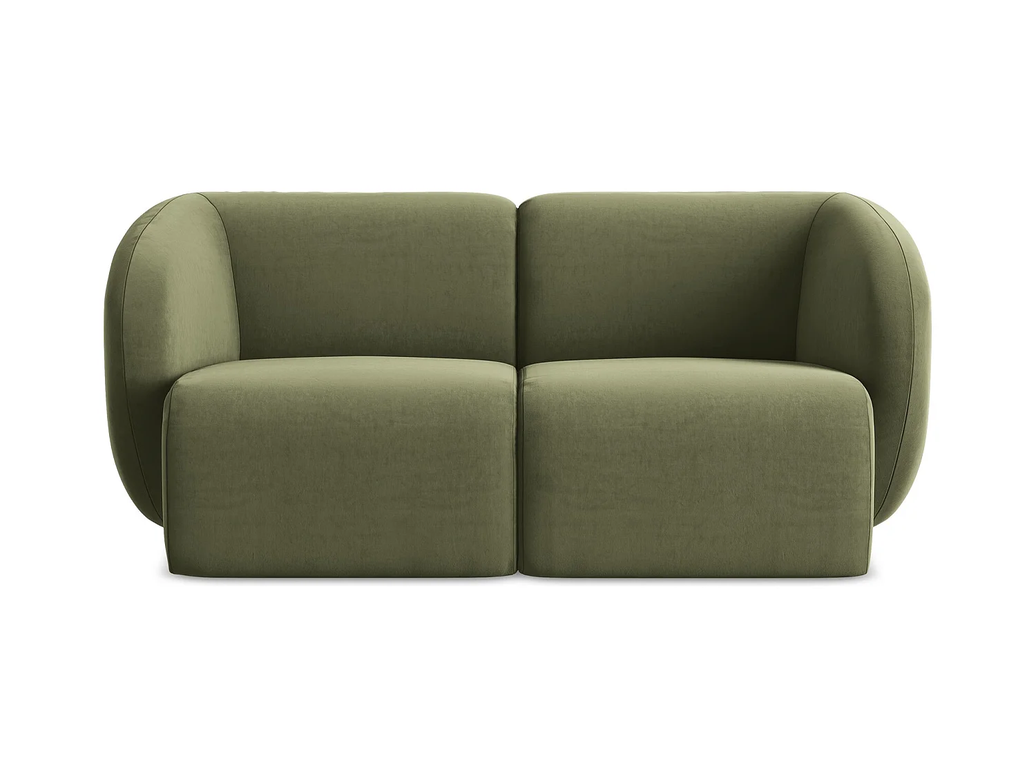 Modułowa sofa 2-osobowa - z tkaniny welwetowej - oliwkowy - LANI