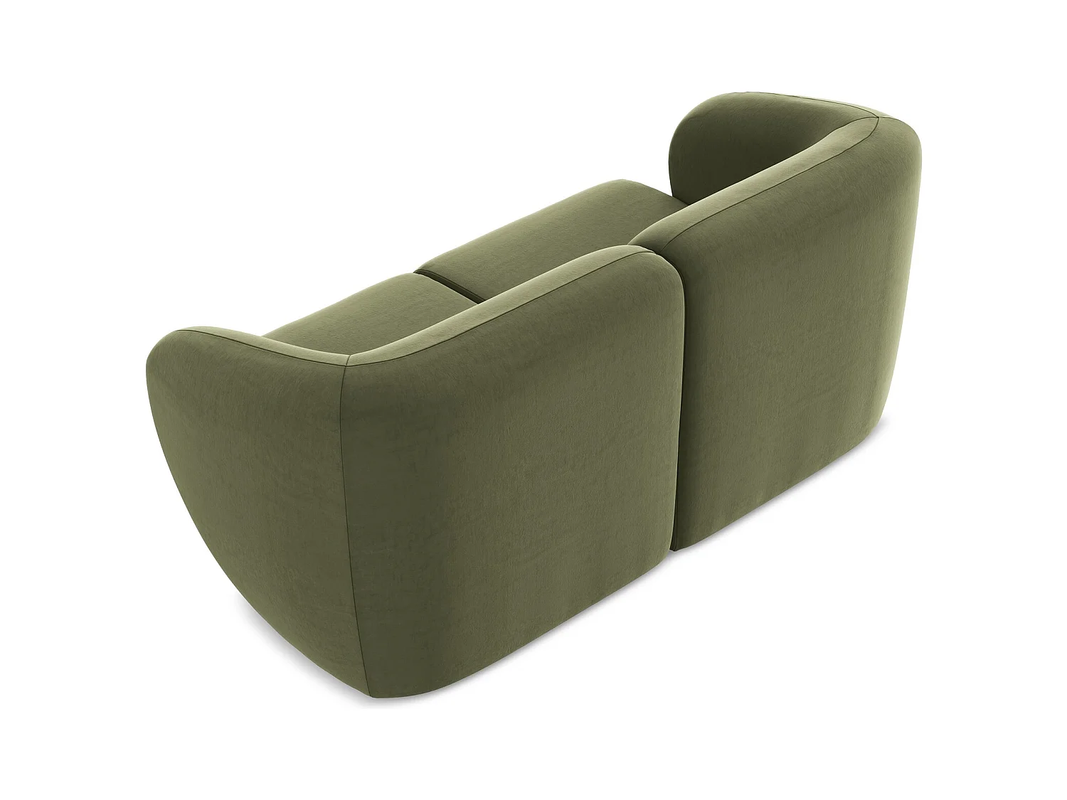 Modułowa sofa 2-osobowa - z tkaniny welwetowej - oliwkowy - LANI