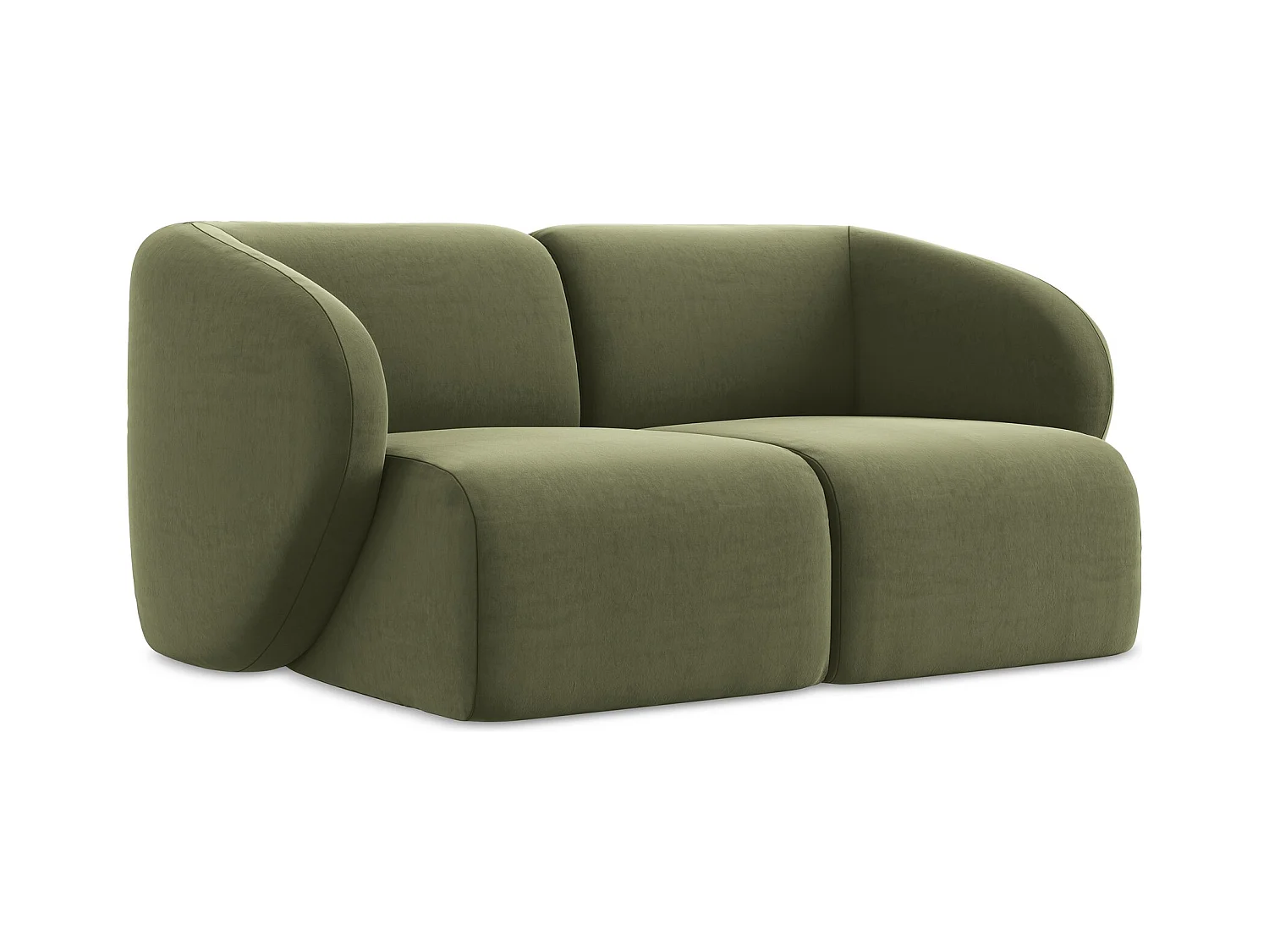 2-Sitzer Sofa - - Samt - Olive - LANI