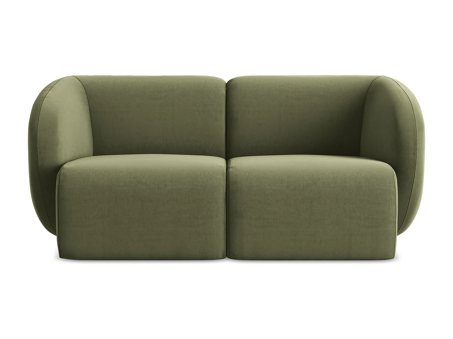 2-Sitzer Sofa - - Samt - Olive - LANI
