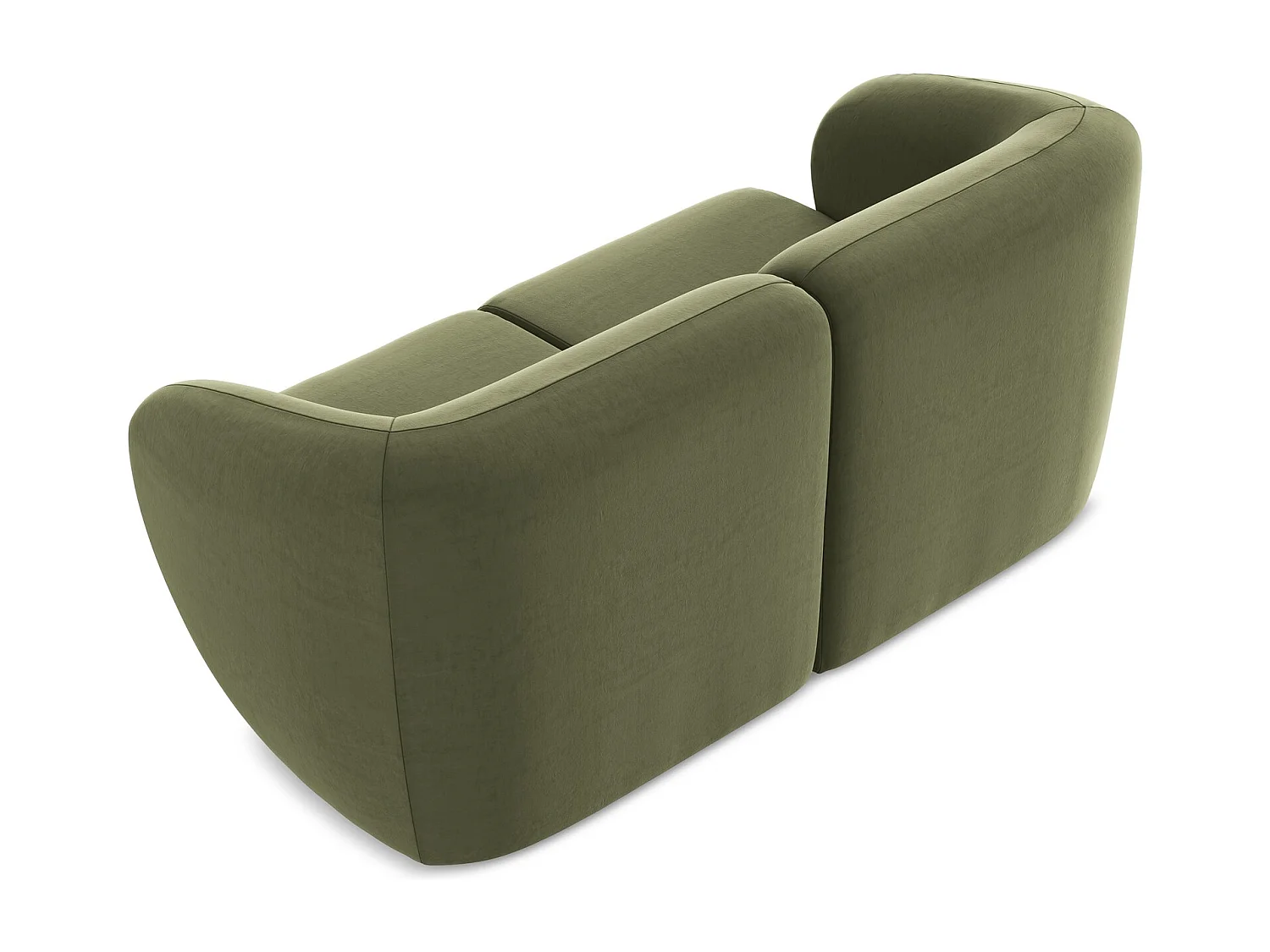 2-Sitzer Sofa - - Samt - Olive - LANI