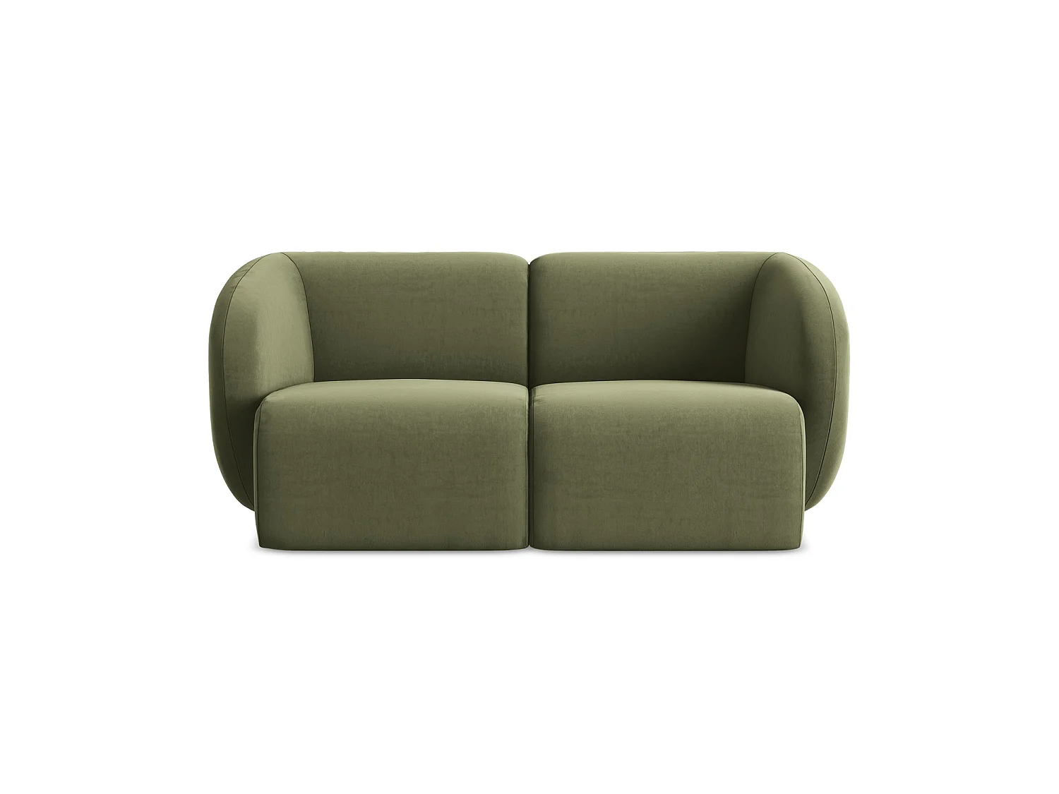 2-Sitzer Sofa - - Samt - Olive - CERVO