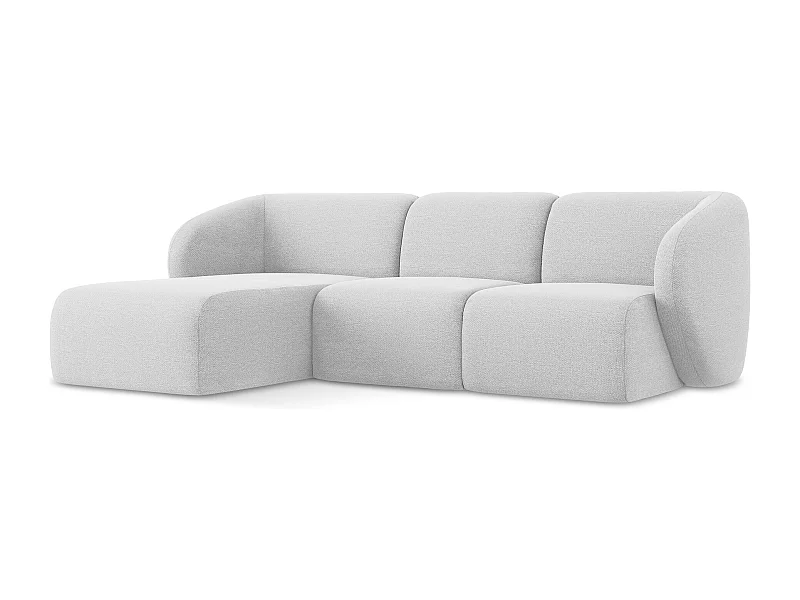 Modulaire hoekbank links van zilver bouclé - LANI