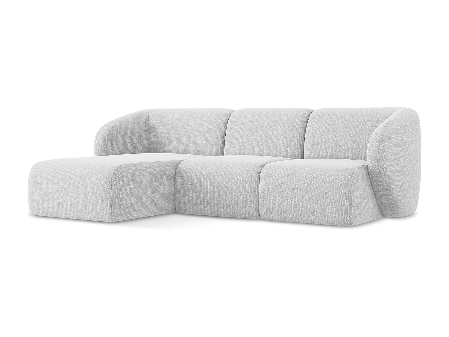 Modulaire hoekbank links van zilver bouclé - LANI