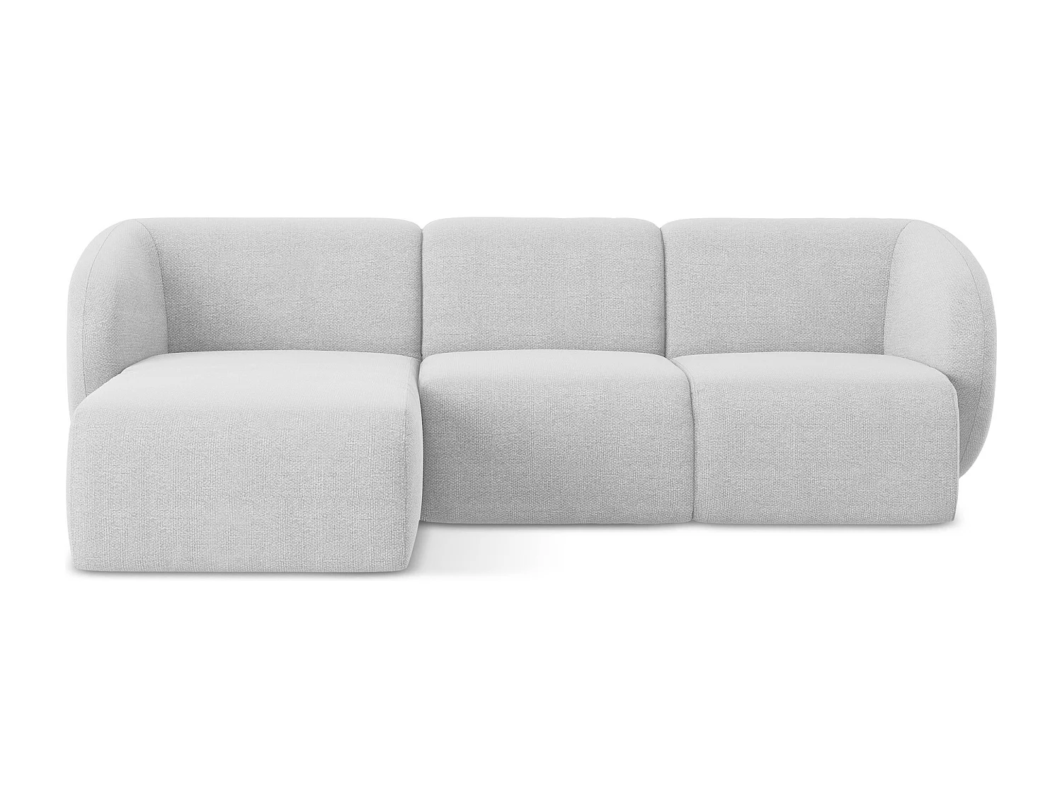 Modulaire hoekbank links van zilver bouclé - LANI