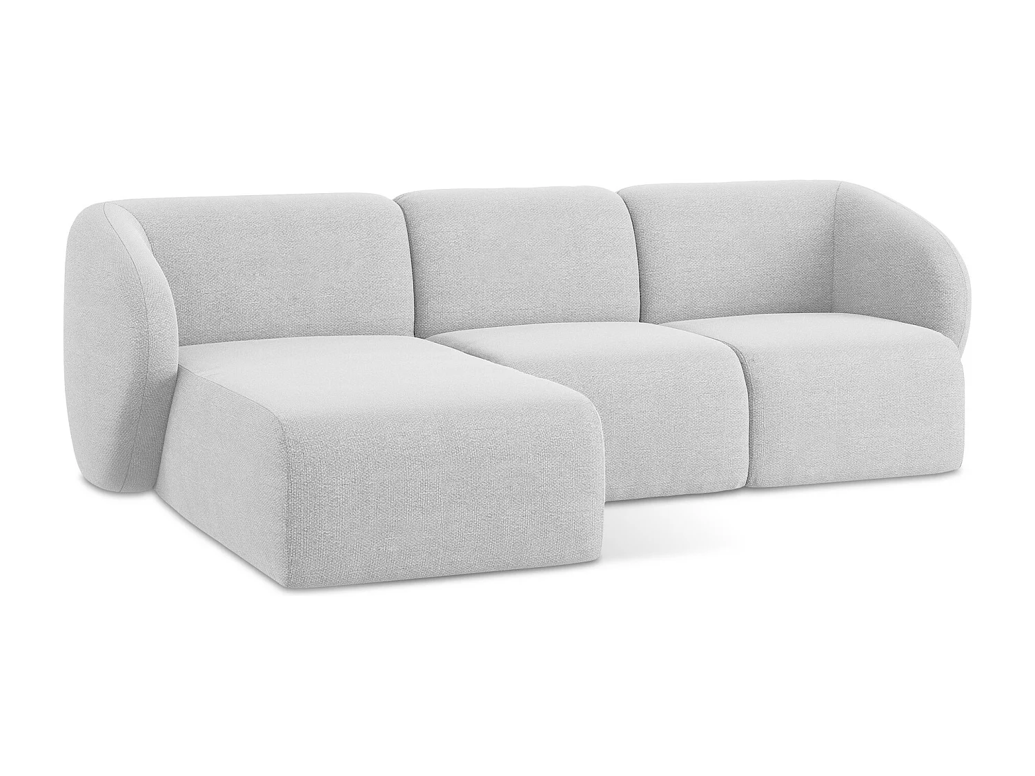 Modulaire hoekbank links van zilver bouclé - LANI