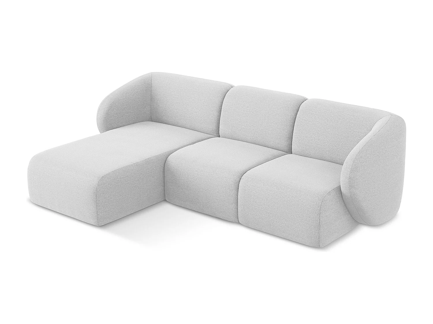 Modulaire hoekbank links van zilver bouclé - LANI