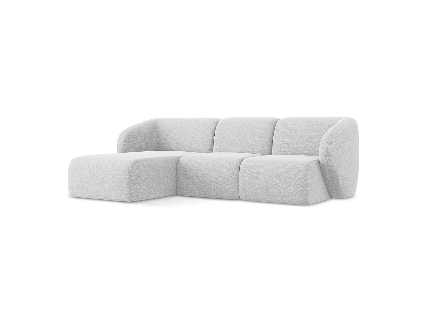 3-Sitzer Modulares Ecksofa - Ecke Links - Bouclé - Silber - CERVO