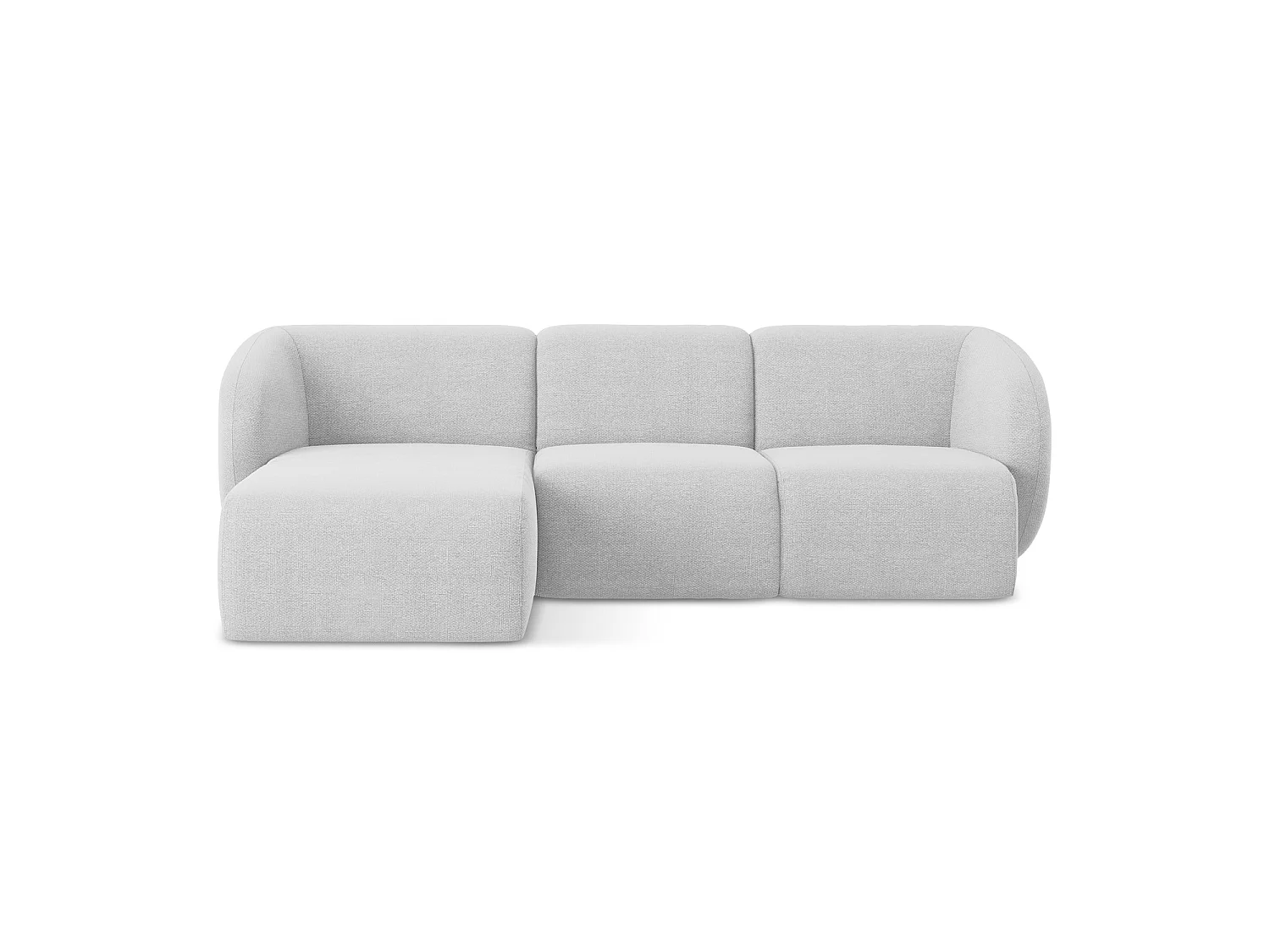 3-Sitzer Modulares Ecksofa - Ecke Links - Bouclé - Silber - CERVO