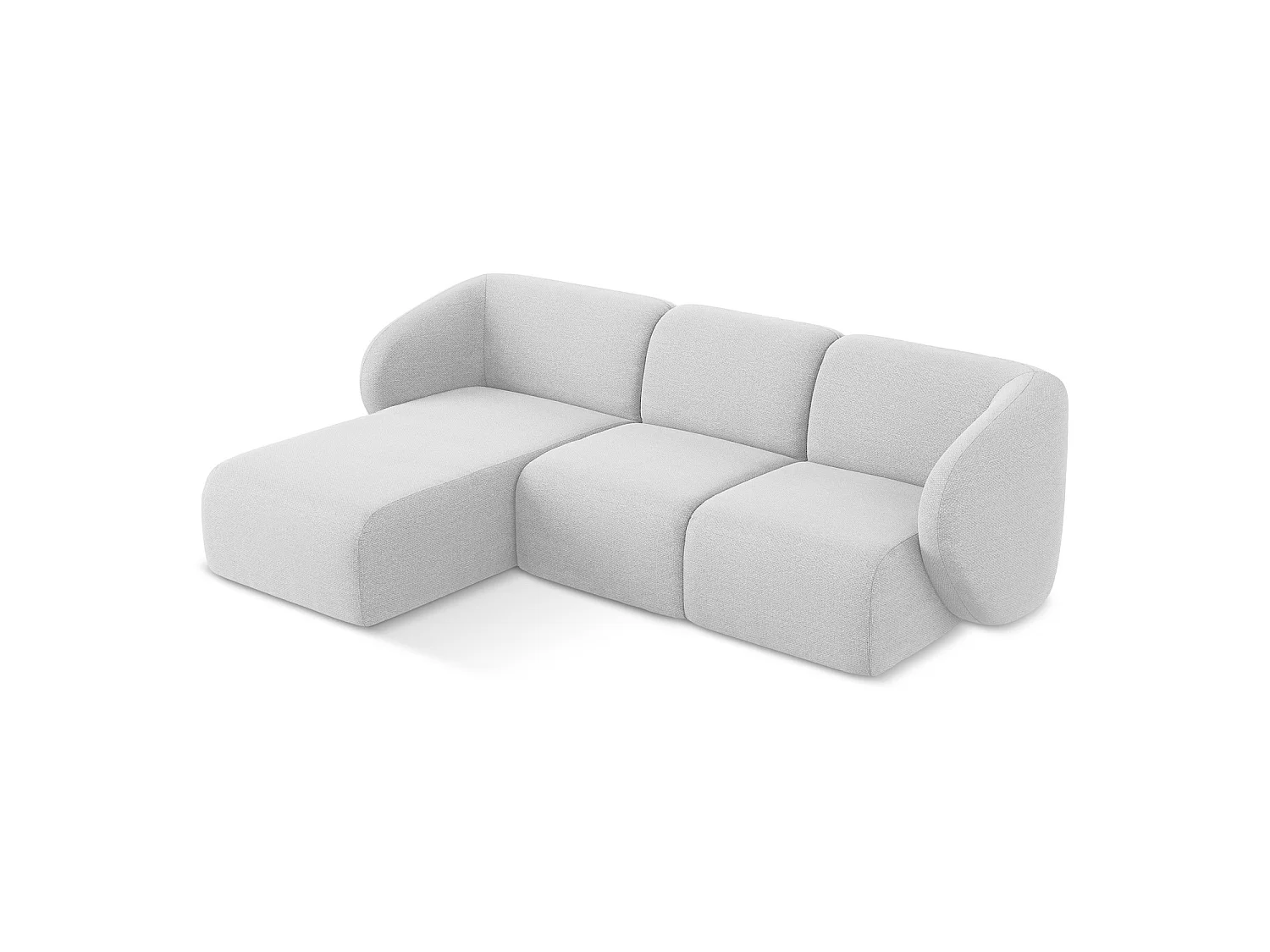 3-Sitzer Modulares Ecksofa - Ecke Links - Bouclé - Silber - CERVO