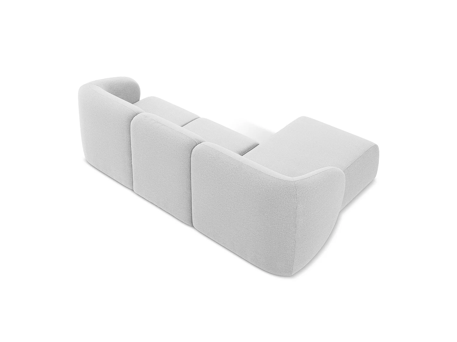 3-Sitzer Modulares Ecksofa - Ecke Links - Bouclé - Silber - CERVO