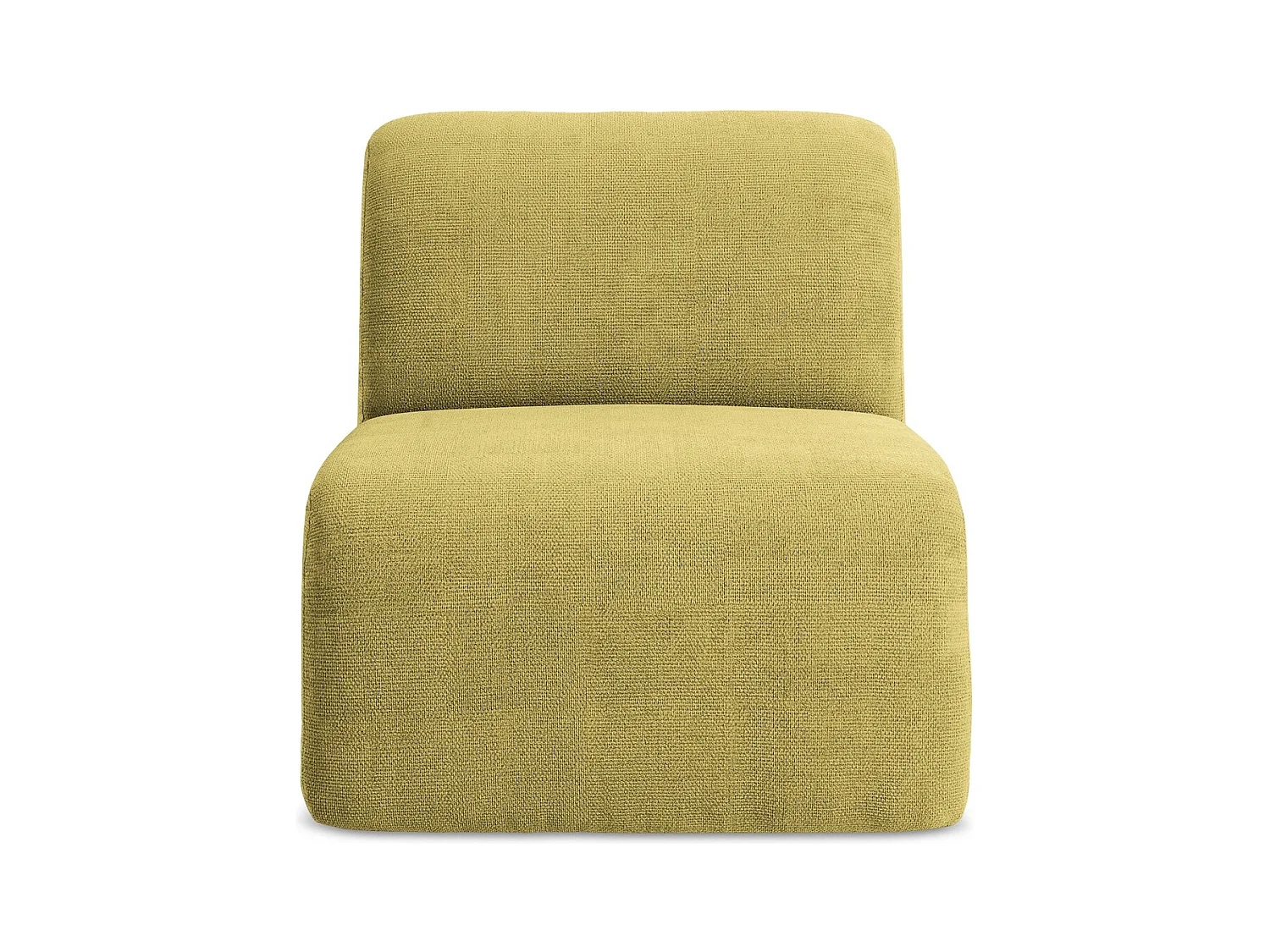 Bankmodule midden van limoengroen chenille stof - LANI