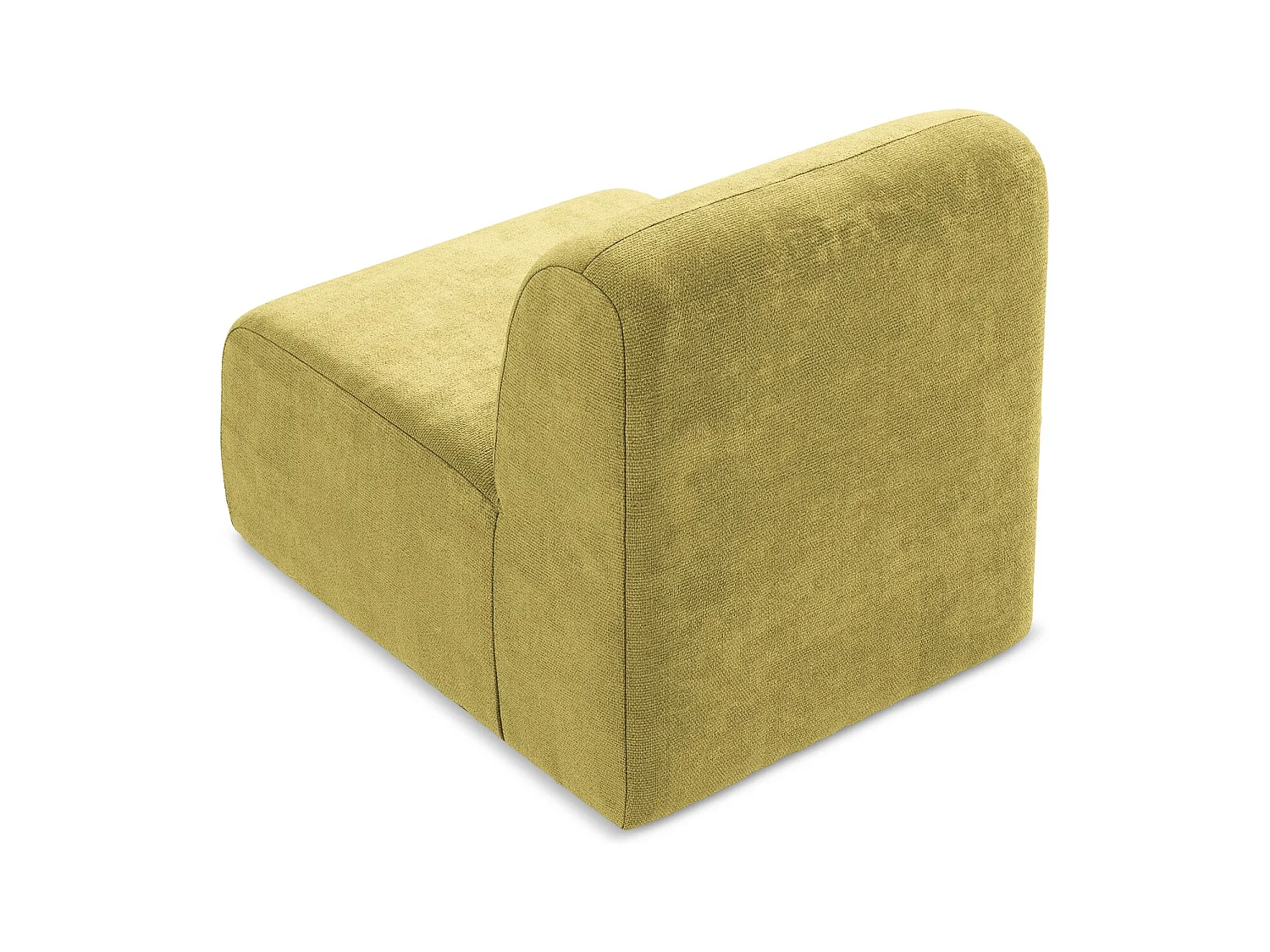 Bankmodule midden van limoengroen chenille stof - LANI