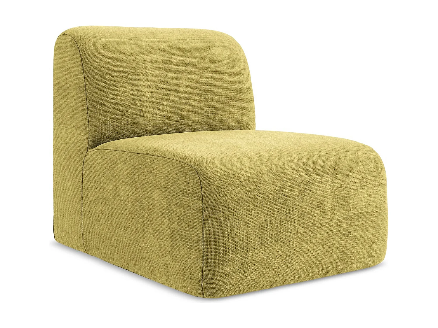 Fauteuil pour canapé modulable en tissu chenille - vert citron - LANI