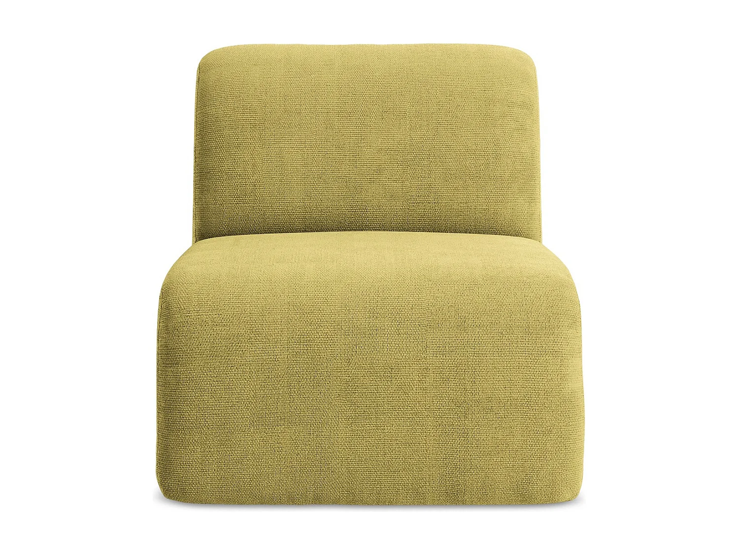 Fauteuil pour canapé modulable en tissu chenille - vert citron - LANI